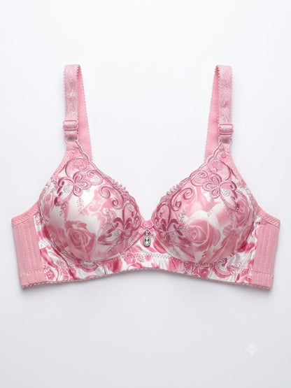 Women's Rose Embroidered Bridal Bra