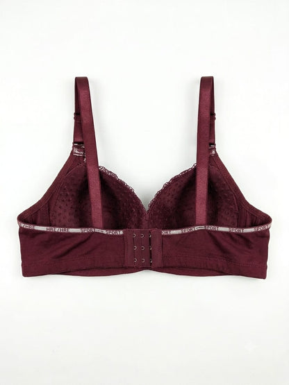 Women's Lace Overlay D-Cup Push-Up Bra