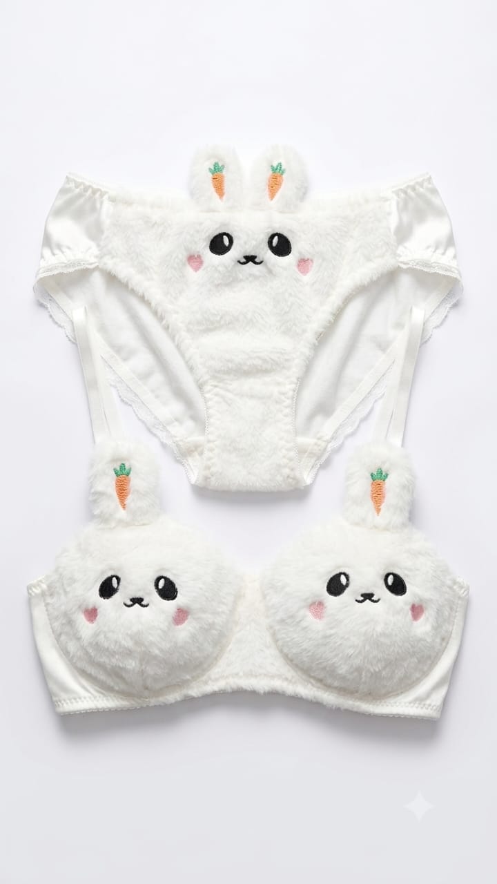 Women's Cute Rabbit Bra & Panty Set