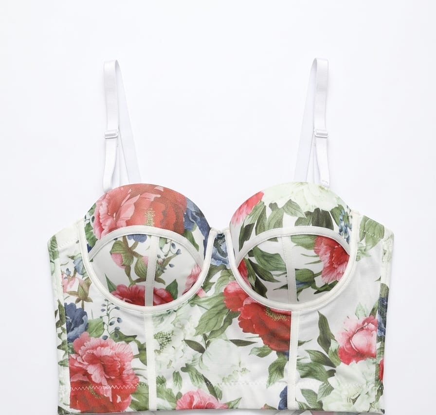 Women's Floral Print Bustier Bra
