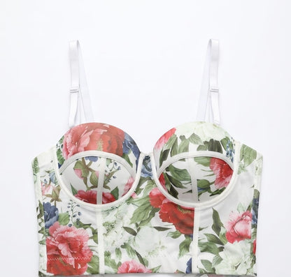 Women's Floral Print Bustier Bra